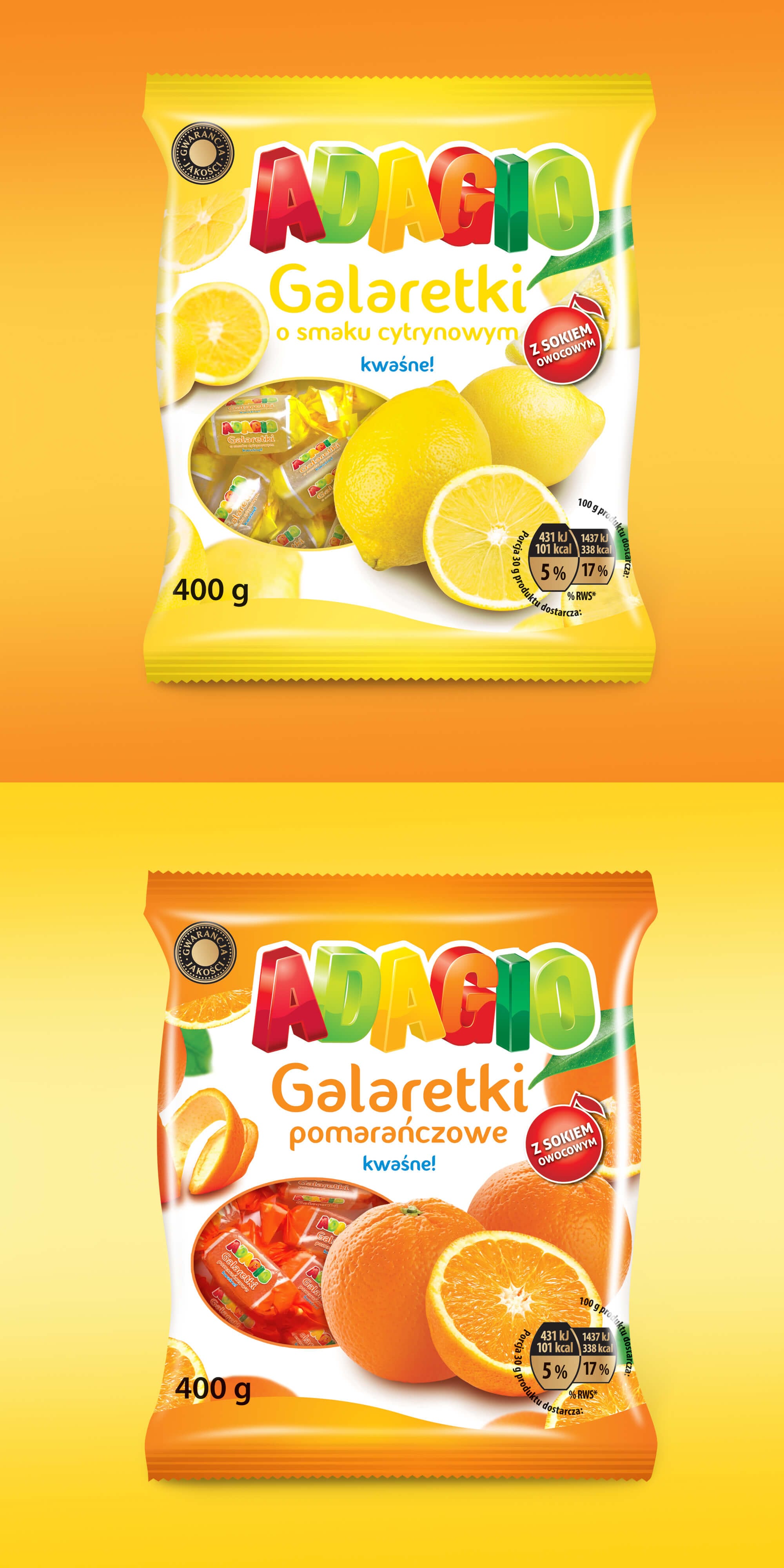 BIEDRONKA - ADAGIO - projekt opakowań galaretek
